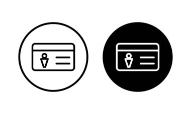 Lisans simgesi vektör illüstrasyonu. Kimlik kartı simgesi. Sürücü ehliyeti, personel kimlik kartı 