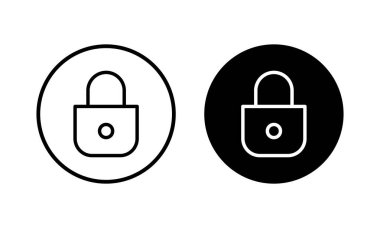 Simge vektör illüstrasyonunu kilitle. Asma kilit işareti ve sembol. Şifreleme simgesi. Güvenlik sembolü