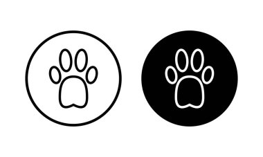 Paw simgesi vektör illüstrasyonu. Pençe izi ve sembol. köpek ya da kedi pençesi