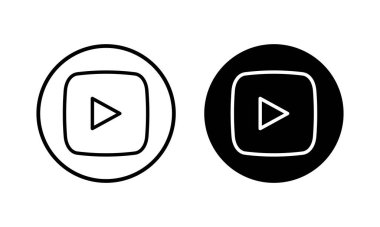 Simge vektör illüstrasyonunu çal. Düğme işareti ve sembolü çal