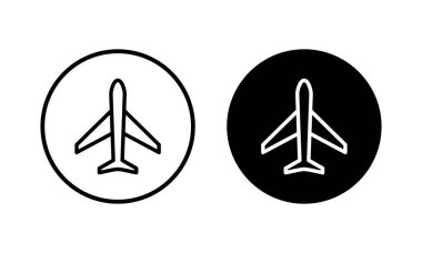 Düzlem ikonu vektör illüstrasyonu. Uçak işareti ve sembol. Uçuş taşıma sembolü. Seyahat işareti. uçak.