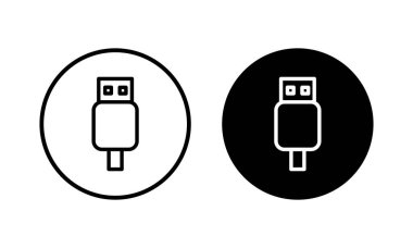 Usb simge vektör illüstrasyonu. Flaş disk işareti ve sembol. Flash disk işareti.
