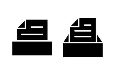 Dizin simgesi illüstrasyonunu arşivle. Belge vektör simgesi. Depolama simgesini arşivle.