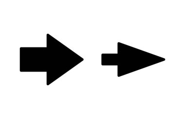 Ok simgesi vektör illüstrasyonu. Web tasarımı için ok işareti ve sembol.