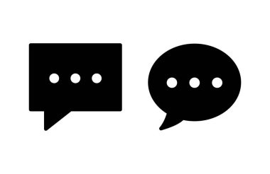 Sohbet ikonu vektör illüstrasyonu. Konuşma balonu işareti ve sembol. Yorum simgesi. ileti