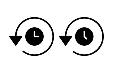 Tarih ikonu vektör illüstrasyonu. Son olay geçmişi işareti ve simgesi