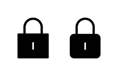 Simge vektör illüstrasyonunu kilitle. Asma kilit işareti ve sembol. Şifreleme simgesi. Güvenlik sembolü