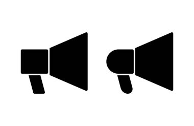 Megafon ikon vektör çizimi. Hoparlör işareti ve sembol