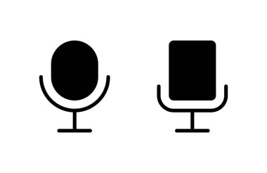 Mikrofon ikonu vektör çizimi. Karaoke işareti ve sembol