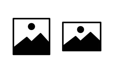 Resim simgesi vektör illüstrasyonu. Fotoğraf galerisi işareti ve sembol. resim simgesi