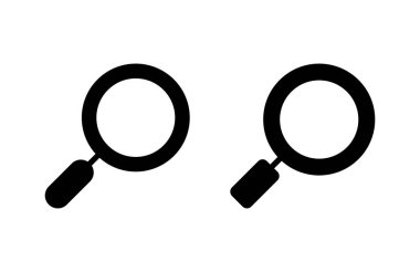 Arama simgesi vektör illüstrasyonu. Büyüteç işareti ve sembolü ara