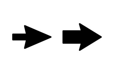 Ok simgesi vektör illüstrasyonu. Web tasarımı için ok işareti ve sembol.