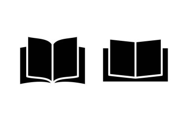 Kitap ikonu vektör çizimi. Açık kitap işareti ve sembol. Kitap simgesi
