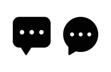 Sohbet ikonu vektör illüstrasyonu. Konuşma balonu işareti ve sembol. Yorum simgesi. ileti