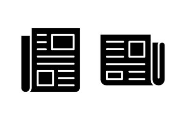 Gazete ikonu vektör illüstrasyonu. Haber kağıdı işareti ve sembolize