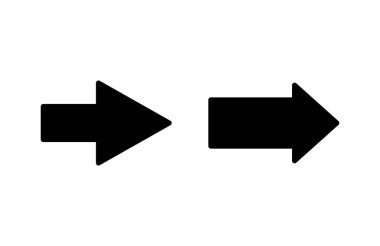 Ok simgesi vektör illüstrasyonu. Web tasarımı için ok işareti ve sembol.