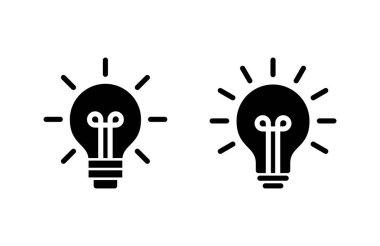 Lamba ikonu vektör illüstrasyonu. Ampul işareti ve sembol. fikir sembolü.