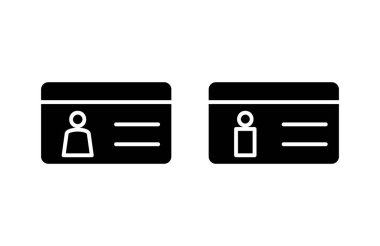 Lisans simgesi vektör illüstrasyonu. Kimlik kartı simgesi. Sürücü ehliyeti, personel kimlik kartı 