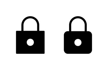 Simge vektör illüstrasyonunu kilitle. Asma kilit işareti ve sembol. Şifreleme simgesi. Güvenlik sembolü