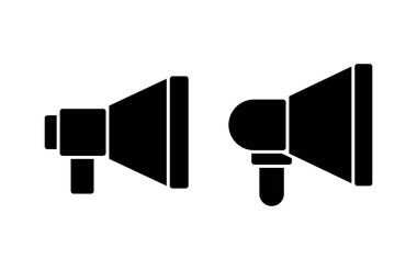 Megafon ikon vektör çizimi. Hoparlör işareti ve sembol