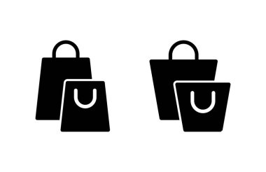 Alışveriş poşeti ikon vektör illüstrasyonu. Alışveriş işareti ve sembol