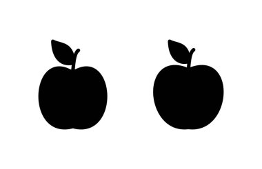 Elma ikonu vektör illüstrasyonu. Web tasarımı için elma işareti ve semboller.