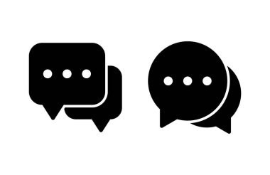 Sohbet ikonu vektör illüstrasyonu. Konuşma balonu işareti ve sembol. Yorum simgesi. ileti