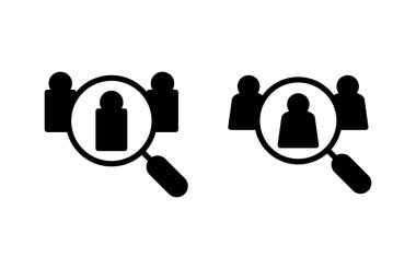 Simge vektör illüstrasyonu işe alınıyor. Arama işi boşluk işareti ve sembol. İnsan kaynakları konsepti. İşe alım.