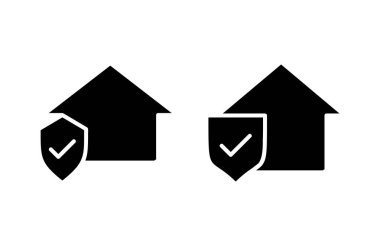 Ev sigortası ikonu vektör illüstrasyonu. ev koruma işareti ve sembol