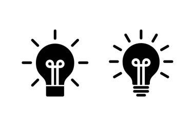 Lamba ikonu vektör illüstrasyonu. Ampul işareti ve sembol. fikir sembolü.