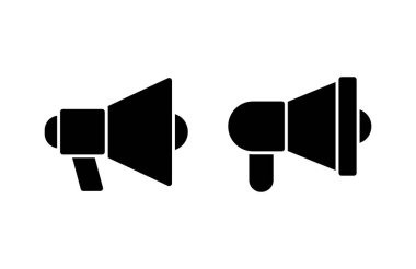 Megafon ikon vektör çizimi. Hoparlör işareti ve sembol