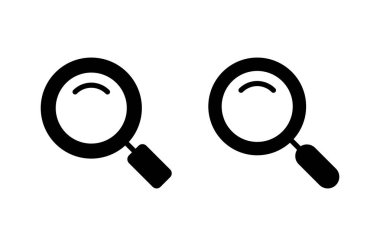 Arama simgesi vektör illüstrasyonu. Büyüteç işareti ve sembolü ara