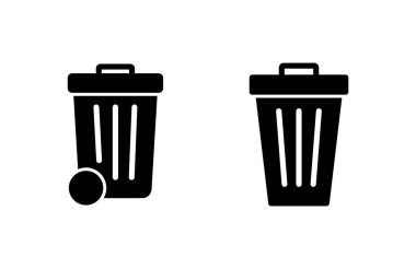 Çöp ikonu vektör illüstrasyonu. Çöp kutusu simgesi. İşareti ve sembolü sil.