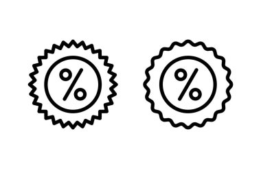 İndirimli ikon vektör illüstrasyonu. İndirim etiketi ve sembolü
