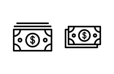 Para ikonu vektör illüstrasyonu. Para işareti ve sembol