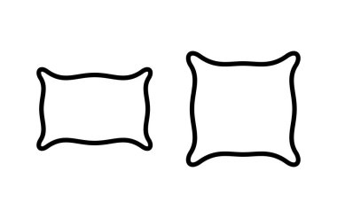 Yastık simgesi vektör çizimi. Yastık işareti ve sembol. Rahat yumuşacık yastık.