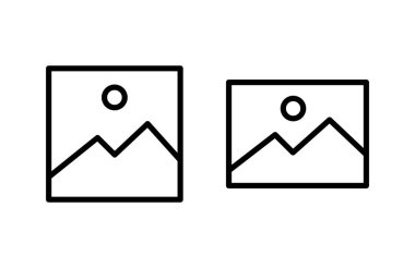 Resim simgesi vektör illüstrasyonu. Fotoğraf galerisi işareti ve sembol. resim simgesi