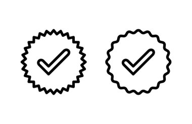 Doğrulanmış ikon vektör illüstrasyonu. Doğrulama işareti. onaylanmış işaret ve sembol