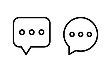 Sohbet ikonu vektör illüstrasyonu. Konuşma balonu işareti ve sembol. Yorum simgesi. ileti