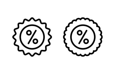 İndirimli ikon vektör illüstrasyonu. İndirim etiketi ve sembolü