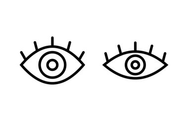 Göz ikonu vektör illüstrasyonu. Göz işareti ve sembol. Bak ve Görüş simgesi. 