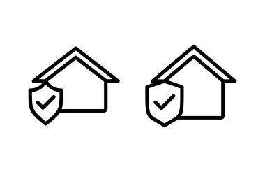 Ev sigortası ikonu vektör illüstrasyonu. ev koruma işareti ve sembol