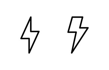 Şimşek simgesi vektör illüstrasyonu. Elektrik işareti ve sembol. Güç simgesi. enerji işareti