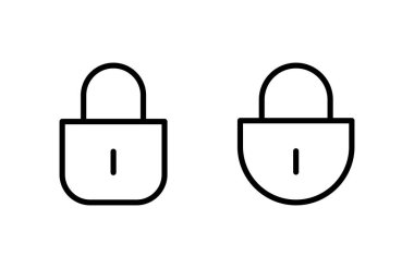 Simge vektör illüstrasyonunu kilitle. Asma kilit işareti ve sembol. Şifreleme simgesi. Güvenlik sembolü