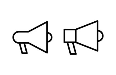 Megafon ikon vektör çizimi. Hoparlör işareti ve sembol