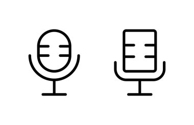 Mikrofon ikonu vektör çizimi. Karaoke işareti ve sembol