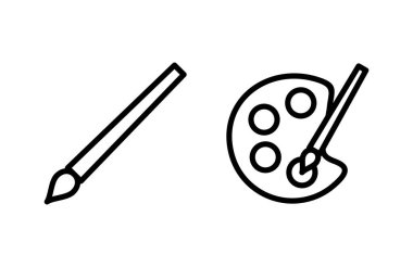 Simge vektör illüstrasyonunu boya. Boya fırçası işareti ve sembol. boyama silindiri vektörü