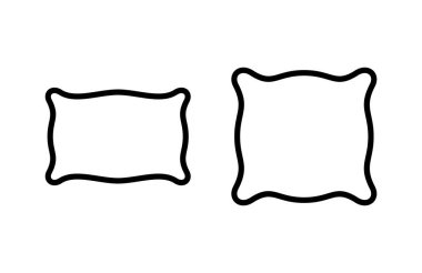 Yastık simgesi vektör çizimi. Yastık işareti ve sembol. Rahat yumuşacık yastık.