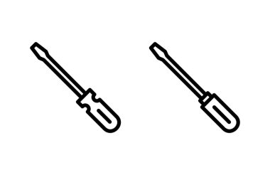 Tornavida ikonu vektör çizimi. araç işareti ve sembol