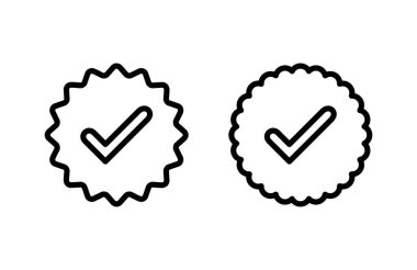 Doğrulanmış ikon vektör illüstrasyonu. Doğrulama işareti. onaylanmış işaret ve sembol